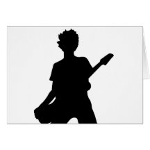 Gitarrist-Silhouette - B&W Grußkarten