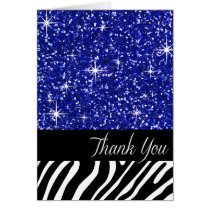 Glam Bling Glitter Zebra Thank You | cobalt karten
