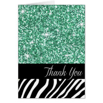 Glam Bling Glitter Zebra Thank You | mint karten