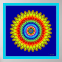 Glänzende Blume Sun Posterdruck