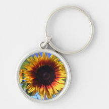 Glänzende Sonnenblume Keychain Schlüsselbänder