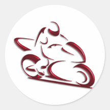 Glänzender roter metallischer Motorrad-Rennläufer Sticker