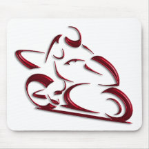 Glänzender roter metallischer Motorrad-Rennläufer Mousepad