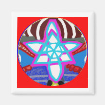 Glänzender STERN - Karuna Reiki NOSA Kühlschrankmagnete