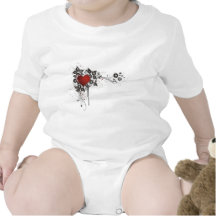 Glänzendes Herz, Blätter u. Blumen - Vorlage Shirt