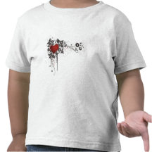 Glänzendes Herz, Blätter u. Blumen - Vorlage Shirts