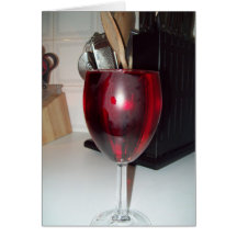 Glas der Rotwein-Gruß-Karte