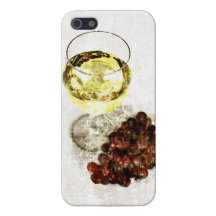 Glas des weißen Weins und Traubenkasten iPhone 5 Hülle
