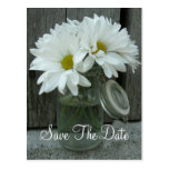 Glas Gänseblümchen, die Save the Date Wedding sind Postkarten