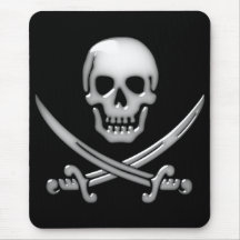Glasige Piraten-Schädel-u. Klinge-gekreuzte Knoche Mauspads