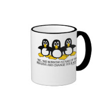 Glauben Sie den brennenden Starren des Pinguin-Bec Kaffeehaferl