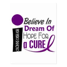 GLAUBEN Sie TRAUMhoffnung Crohns Krankheit T-Shirt Postkarten