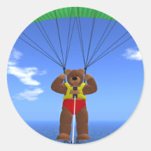 Gleitschirmfliegen-Dinky Bär Sticker