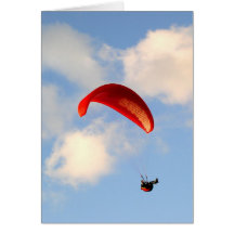 GLEITSCHIRMFLIEGEN IN JERSEY GRUßKARTE
