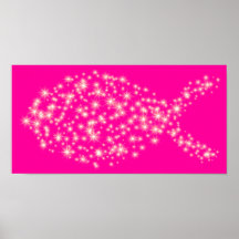 Glitter-christliches Fisch-Symbol Plakat