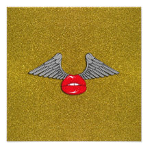 Glitter-Lippen mit Flügeln Photodrucke