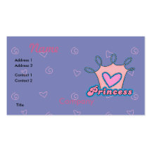 Glitter-Prinzessin Design Visitenkartenvorlagen