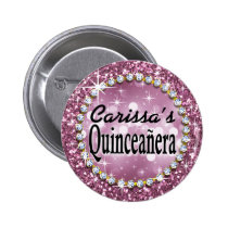Glitz Glam Bling Quinceañera Celebration lilac buttons