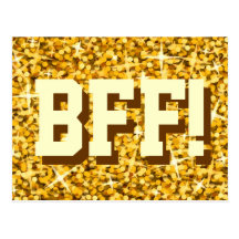 Glitz-"Gold" "BESTE FREUNDIN!" Postkarte