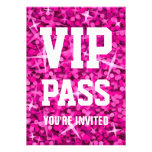 Glitz rosa "VIP-DURCHLAUF" Einladung