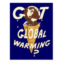 Globale Erwärmungs-schmelzende Eiscremeweltsatire postkarten