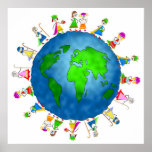 Globale Geburt Christis-Kinder Posterdruck