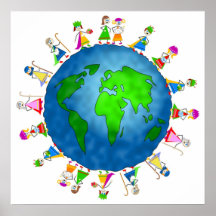 Globale Geburt Christis-Kinder Posterdruck