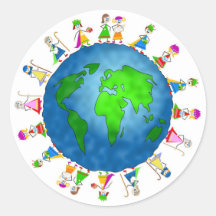 Globale Geburt Christis-Kinder Runde Aufkleber