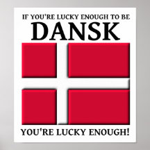 Glücklich genug Dansk Dänische-Plakat sein