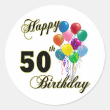 Glückliche 50. Geburtstags-Geschenke und Geburtsta Runde Sticker