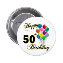 Glückliche 50. Geburtstags-Geschenke und Geburtsta Anstecknadelbutton