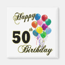 Glückliche 50. Geburtstags-Geschenke und Geburtsta Magnete