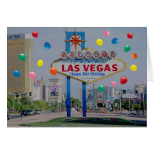 Glückliche 50. Geburtstags-Karte Las Vegass im Bla