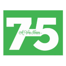 Glückliche 75. Geburtstags-Meilenstein-Postkarten 