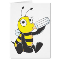 Glückliche Baby-Bienen-Trinkmilch Karte