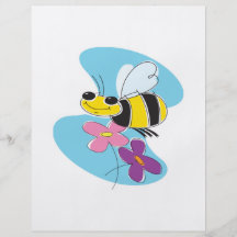 glückliche Biene mit PastellBlumen Vollfarbige Flyer