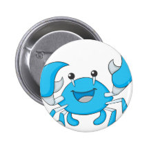 Glückliche blaue Krabbe Buttons