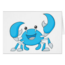 Glückliche blaue Krabbe Grußkarten