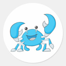 Glückliche blaue Krabbe Stickers
