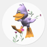 Glückliche Ente Runder Sticker
