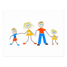 Glückliche Familien Postkarten