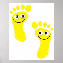 Glückliche gelbe Füße Plakat