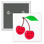 glückliche Gesichtskirschen des smiley Anstecknadelbutton