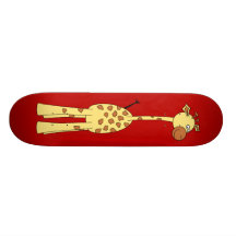 Glückliche Giraffe. Cartoon Skateboardbretter