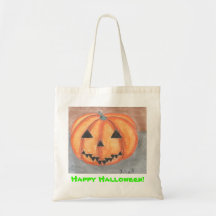 Glückliche Halloween-Kürbislaterne-Tasche durch Ju
