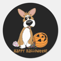Glückliche Halloweencorgi-Aufkleber