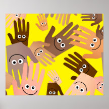 Glückliche Handtapete Plakat