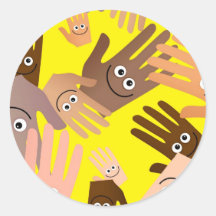 Glückliche Handtapete Runder Sticker