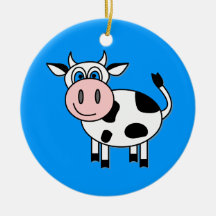 Glückliche Jungen-Kuh Weihnachtsornament