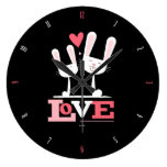 Glückliche Kaninchen in der Liebe-Wand-Uhr